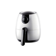 White and air fryer appliance isolated on a transparent background kitchen appliance
