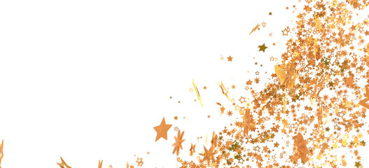 Sparkling gold stars on white. Perfect for holidays, celebrations, and festive designs.