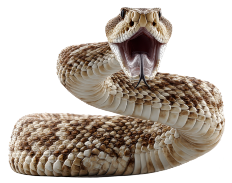 rattlesnake coiled isolated on transparent background