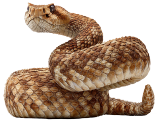 rattlesnake coiled isolated on transparent background