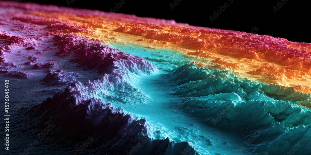 Poster satellite view layered with climate data for earth scan visuals