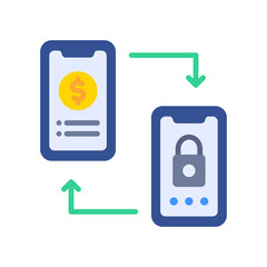 Secure Transfer flat color icon