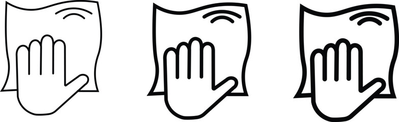 Obraz premium Cleaning cloth Simple vector icons