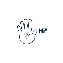 Obraz premium A vector icon showing a human hand gesture, symbolizing communication with an open palm or raised fingers
