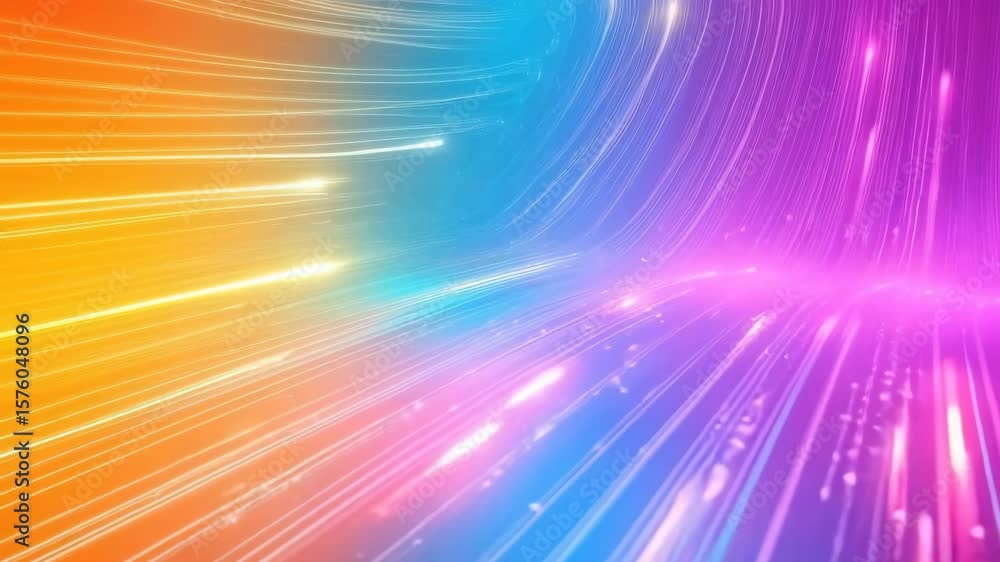 Poster colorful light streaks create dynamic vibrant abstract background with smooth flowing lines glowing 