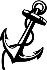 anchor and rope,Symbol of stability nautical anchor wrapped in rope,Ship anchor or boat anchor icon, Ship Anchor logo, Anchor icon silhouette vector illustration