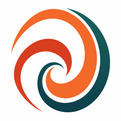 Fototapeta premium Orange and Teal Swirl Logo on White Background abstract vector