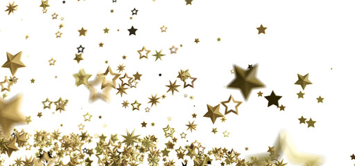 Shimmering gold stars on white. Perfect for holidays, celebrations, and more!