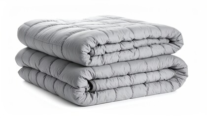 Gray quilted blanket folded