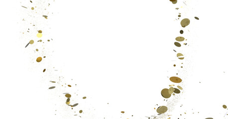 Celestial Celebration: Radiant 3D Illustration of Celestial gold Confetti