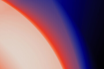 Futuristic red, beige, and blue color blend in a curved mesh gradient design. The dynamic...