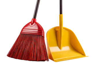 Closeup of Mop on the Gray on white Background