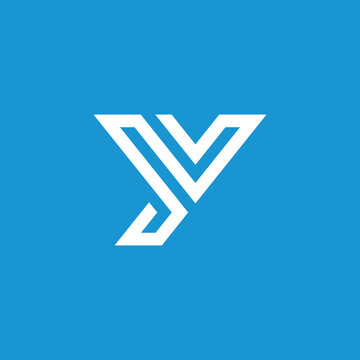 geometric letter y yv vy logo design vector template