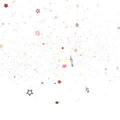 Stars - Banner with golden decoration. Festive border with falling glitter dust and stars.