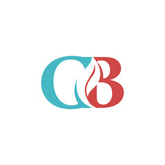 CB leaf letter design logo eco