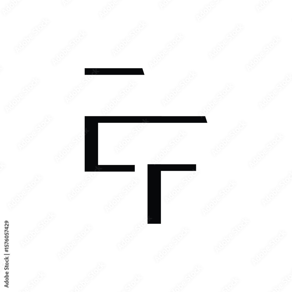 Poster simple initial letter f and e linked logo.