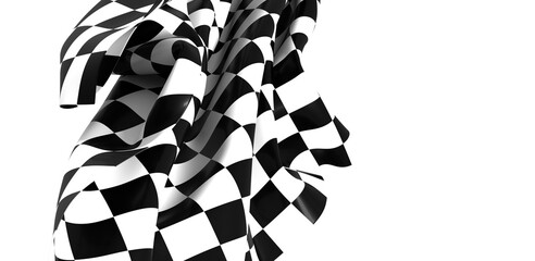 flag finish race sport 3d champion winner