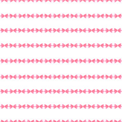Hand drawn watercolor red bow line seamless pattern isolated on white background. Can be used for textile, fabric scrapbook and other printed products.