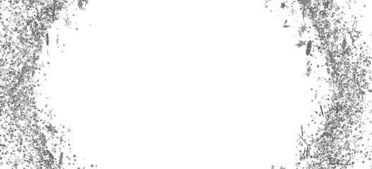 Obraz premium Elegant silver glitter stars border on white. Perfect for invitations, cards, and festive designs.