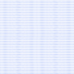 Hand drawn watercolor blue stripes seamless pattern isolated on white background. Can be used for textile, fabric scrapbook and other printed products.