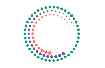 Abstract Spiral of Colored Diamond Tiles – Modern Circular Geometric Design for Branding, UI, and Digital Art