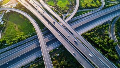 Highway interchange, aerial view (1)