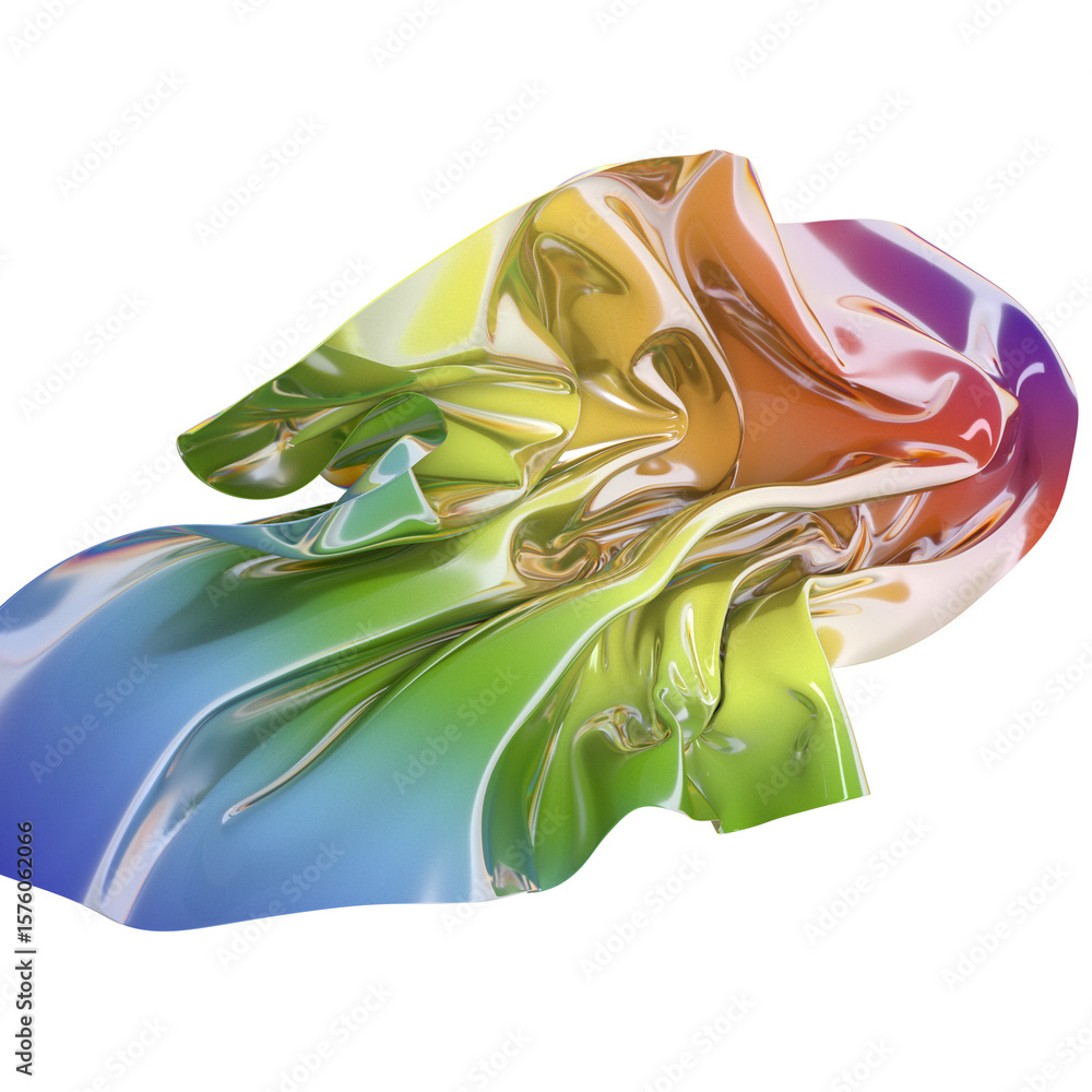 Poster 3d render abstract background. colorful twisted shapes in motion. computer generated digital art for