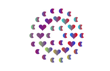 Vibrant Rainbow Gradient Heart Design: Multicolored Hearts in Concentric Patterns for Branding, Web Graphics, and Creative Projects
