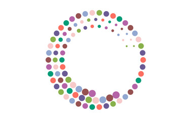Abstract Rainbow Gradient Circle Design: Multicolored Dots in Concentric Patterns for Branding, Web Graphics, and Creative Projects