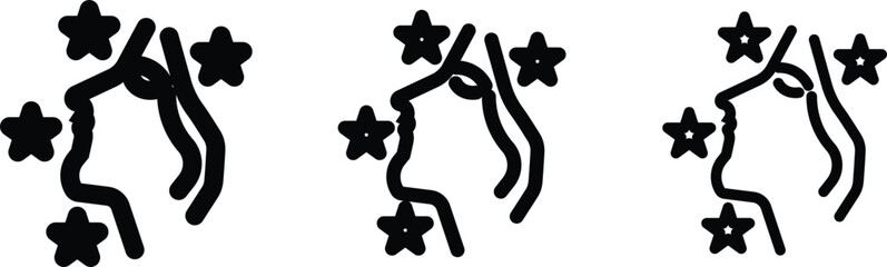 Glowing skin icons vector pack