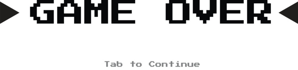 pixel press start Game Over