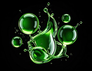 Green liquid splash abstract art
