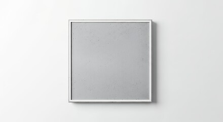 Square Gray Concrete Texture in White Frame on White Wall Minimalist Design