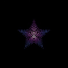 Obraz premium Colorful star design on a black background creating a vibrant visual pattern at night