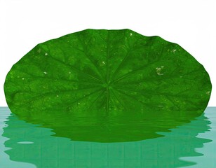 Green lotus leaf on water