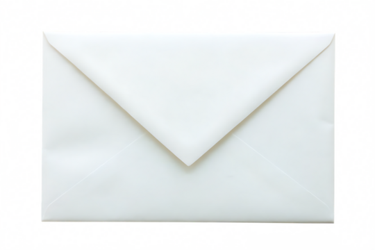 White envelope isolated on transparent background isolated on a transparent background