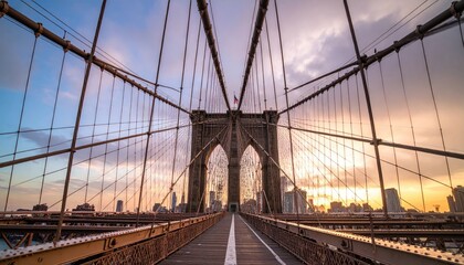 Obraz premium Iconic NYC Bridge at Sunrise