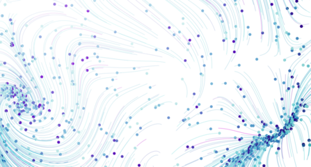 Abstract background with flowing blue lines and dots. Perfect for technology, science, or design projects.