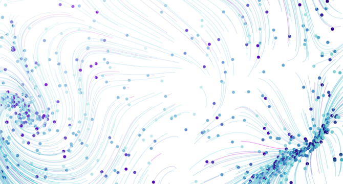 Abstract background with flowing blue lines and dots. Perfect for technology, science, or design projects. - Powered by Adobe