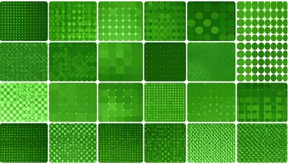 Green patterns, various textures