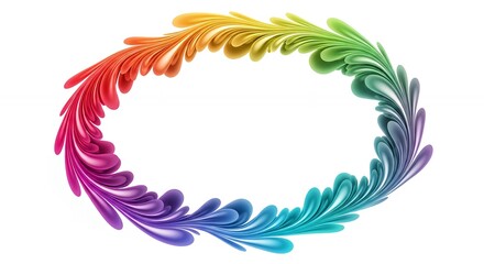 Colorful Abstract Oval Frame with Fluid Shapes