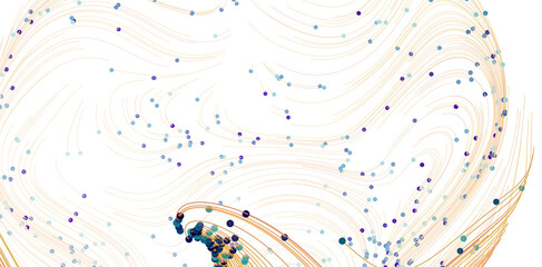 Colorful abstract background with flowing lines and data points. Perfect for tech, AI, or science concepts.