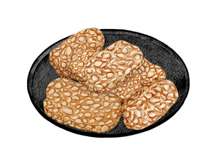tempeh illustration. watercolor tempeh 