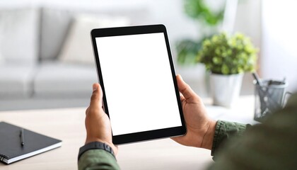 Tablet held by hands