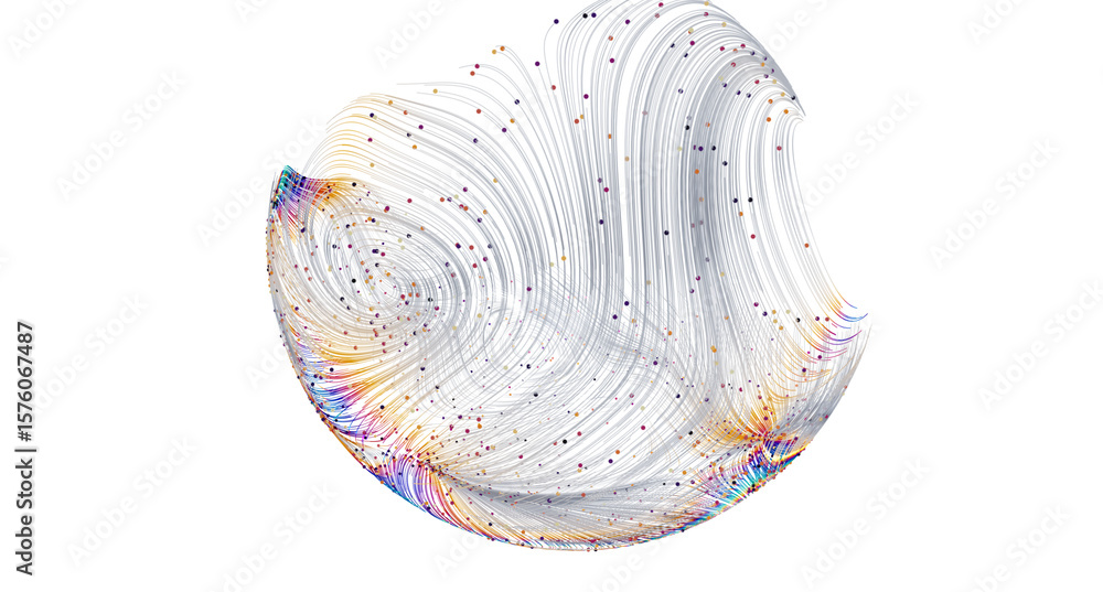 Poster colorful abstract image depicting data flow and connections. perfect for tech, ai, and network conce