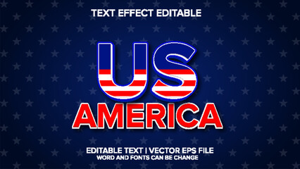 us america text effect vector editable