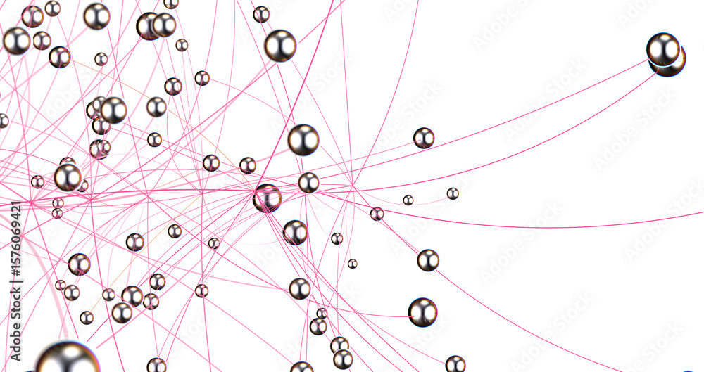 Poster sphere network structure - abstract design connection design