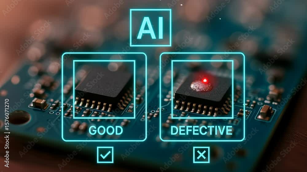 Aufkleber artificial intelligence enhances quality control manufacturing by precisely detecting good and defec
