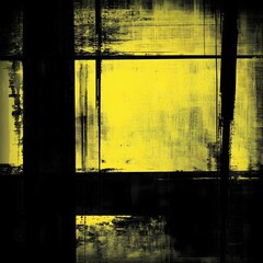 Abstract Black Yellow Grunge Texture Art Painting Background
