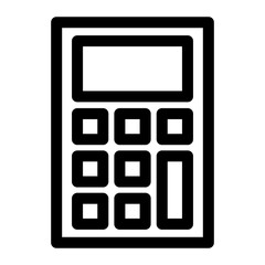 calculator icon isolated on white. Calculator line icon – editable stroke symbol for math, accounting, finance, education, and numeric input tools